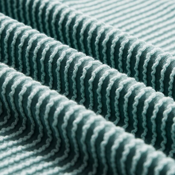 Patel Teal Slouchy Drop Shoulder Ribbed Long Sleeve Layered Look Drapery Top - Picture 5 of 9